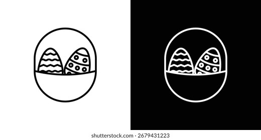 Easter eggs icon line for web, mobile and infographics.