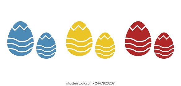 easter eggs icon on white background, vector illustration