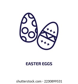 easter eggs icon from religion collection. Thin linear easter eggs, spring, egg outline icon isolated on white background. Line vector easter eggs sign, symbol for web and mobile