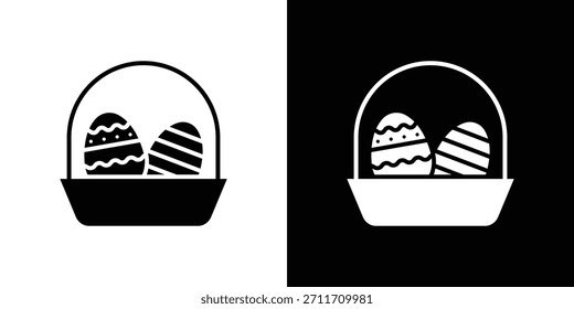 Easter eggs icon Set collection. Vector silhouette.