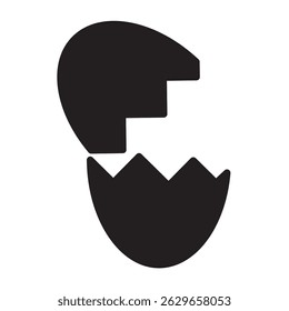 Icono de huevos de Pascua. Conjunto de huevos de éster decorados Vector. Elementos de huevo blanco y negro de Pascua de primavera. 