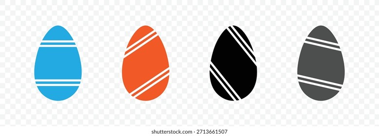 Easter eggs icon set. set of decorated ester eggs vector. spring easter black and white egg elements .Vector Illustration .EPS 10 .