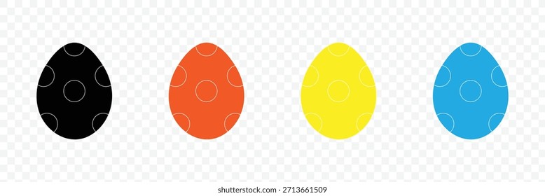 Easter eggs icon set. set of decorated ester eggs vector. spring easter black and white egg elements .Vector Illustration .EPS 10 .