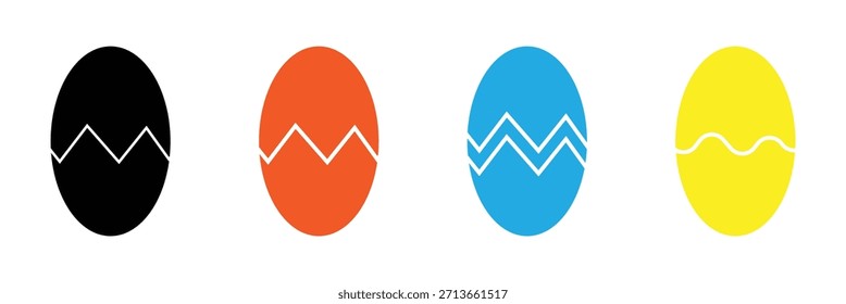 Easter eggs icon set. set of decorated ester eggs vector. spring easter black and white egg elements .Vector Illustration .EPS 10 .