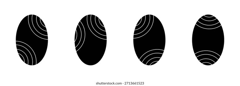Easter eggs icon set. set of decorated ester eggs vector. spring easter black and white egg elements .Vector Illustration .EPS 10 .