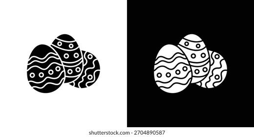 Vector de la silueta del icono de los huevos de Pascua en colores negros. estilo plano del diseño del logotipo del símbolo