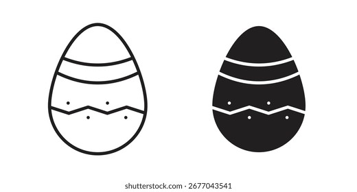 Symbol für Ostereier. Piktogramm "Strich und Glyphe". Vektorgrafik auf weißem Hintergrund