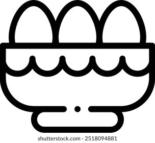 ícone de ovos de páscoa. Design De Estilo Linear Fino Isolado Em Plano De Fundo Branco