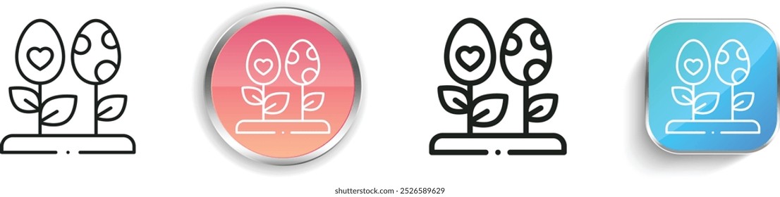 easter eggs icon. Thin Linear, Regular and Button Style Design Isolated On White Background