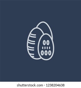 Easter eggs icon. Trendy flat vector line Easter eggs icon on dark blue background from Religion collection. 