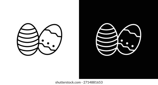 Easter eggs icon in trendy stroke liner style. Set of Website icon vector.