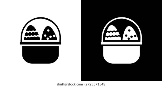 Icono de huevos de Pascua en estilo lineal delgado de trazo de moda.