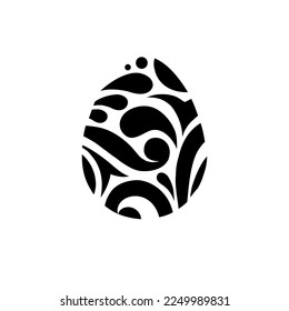 Easter eggs icon vector beautiful black and white pattern
