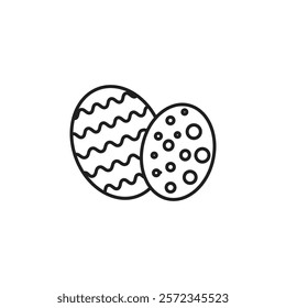 Easter eggs icon Vector flat thin line illustration