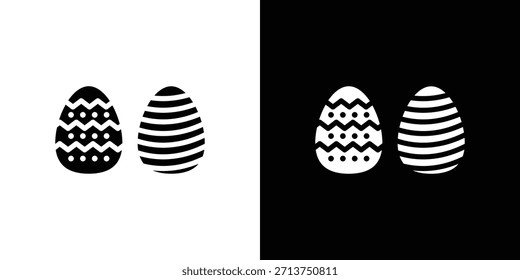 Icono de huevos de Pascua. Ilustración vectorial. Silueta en color negro