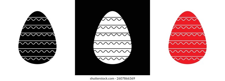 Easter eggs icon. Vector  for websites, mobile interfaces, presentations,  banner, visual branding etc. Vector illustration. isolated on white and black background. EPS 10