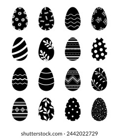 Easter eggs icons. Easter day festival. Vector illustration.