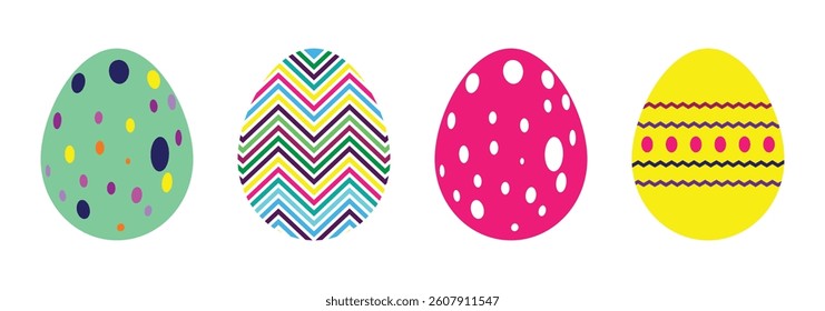 Easter eggs icons in flat design, happy easter, easter eggs collection, happy easter day vector elements