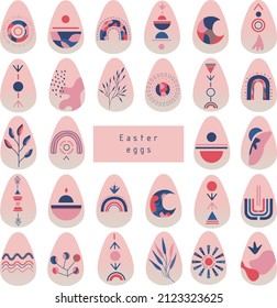 Easter eggs icons in flat style. Vector illustration. Happy Easter! 