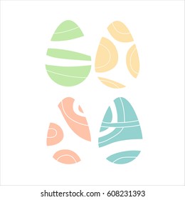 Easter eggs icons flat style. Vector illustration.
