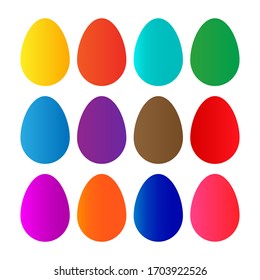 Easter eggs, icons. Graphic template. Vector illustration