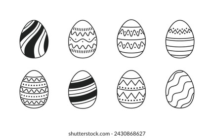 Easter eggs icons. Easter eggs isolated on white background. Easter Design elements. Vector illustration