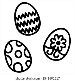 Easter eggs icons on with white background.