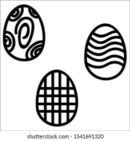 Easter eggs icons on with white background.