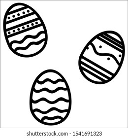 Easter eggs icons on with white background.