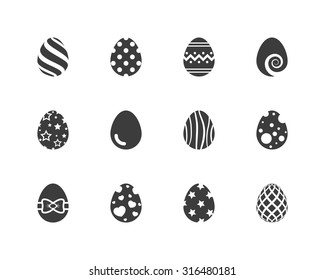 Easter eggs icons set.