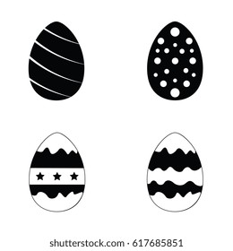 Easter eggs icons set.