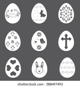 Easter eggs icons set illustration