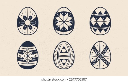 Easter Eggs icons set. Easter icons. Vector illustration