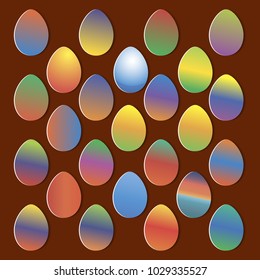 Easter eggs icons. Vector illustration spring decoration colorful isolated symbol celebration design traditional green seasonal season color easter eggs holidays design white background paper texture.