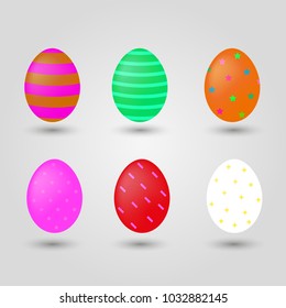 Easter eggs icons. Vector illustration. Easter eggs for Easter holidays design on white background.
