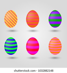 Easter eggs icons. Vector illustration. Easter eggs for Easter holidays design on white background.