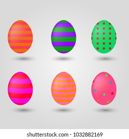 Easter eggs icons. Vector illustration. Easter eggs for Easter holidays design on white background.