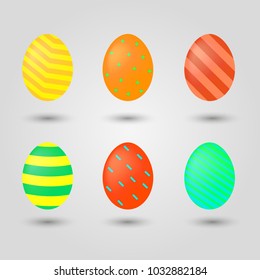 Easter eggs icons. Vector illustration. Easter eggs for Easter holidays design on white background.