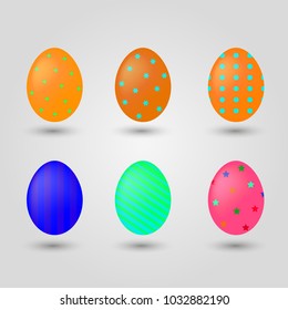 Easter eggs icons. Vector illustration. Easter eggs for Easter holidays design on white background.