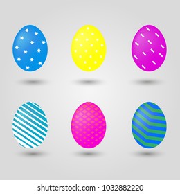 Easter eggs icons. Vector illustration. Easter eggs for Easter holidays design on white background.