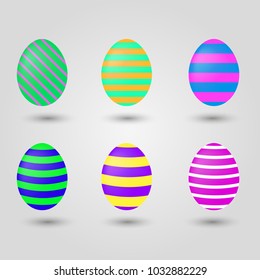 Easter eggs icons. Vector illustration. Easter eggs for Easter holidays design on white background.