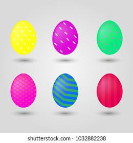 Easter eggs icons. Vector illustration. Easter eggs for Easter holidays design on white background.
