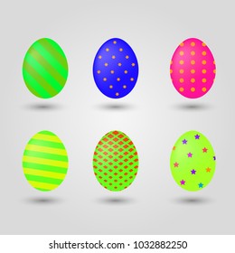 Easter eggs icons. Vector illustration. Easter eggs for Easter holidays design on white background.