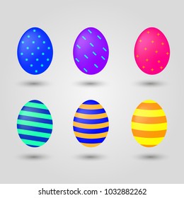 Easter eggs icons. Vector illustration. Easter eggs for Easter holidays design on white background.