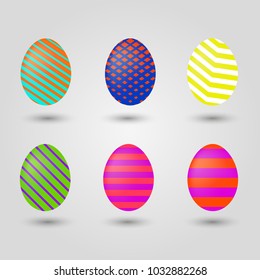Easter eggs icons. Vector illustration. Easter eggs for Easter holidays design on white background.