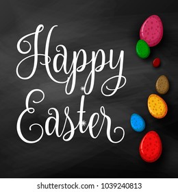 Easter eggs icons. Vector illustration. Easter eggs for Easter holidays design on black background. 