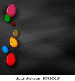 Easter eggs icons. Vector illustration. Easter eggs for Easter holidays design on black background. 