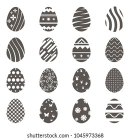 Easter eggs icons. Vector illustration.