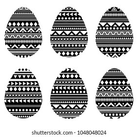 Easter eggs icons. Vector illustration.