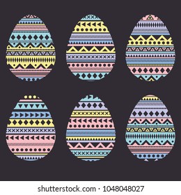 Easter eggs icons. Vector illustration. Easter eggs for Easter holidays design on white background.